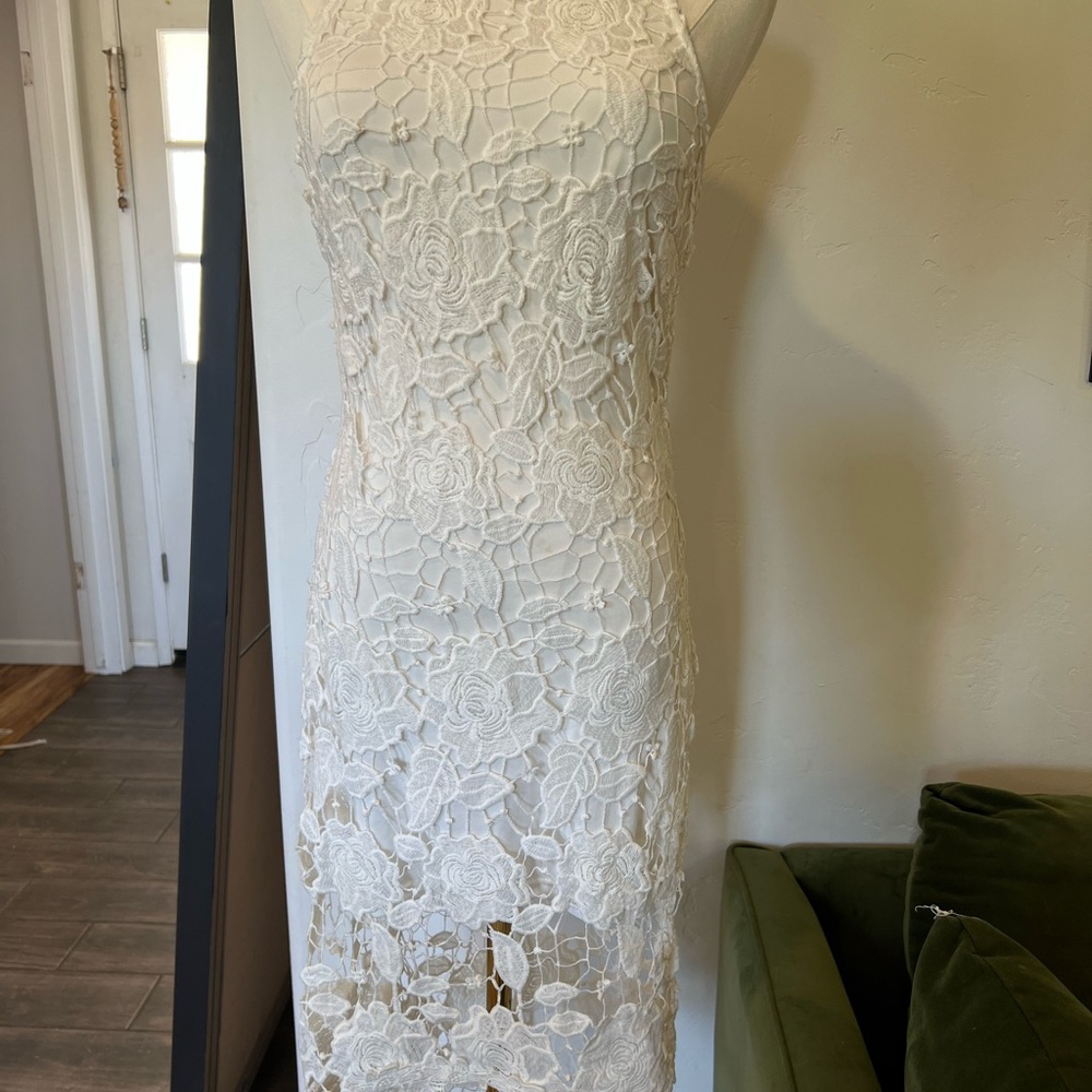 a'gaci Ivory Floral Lace Wedding Dress